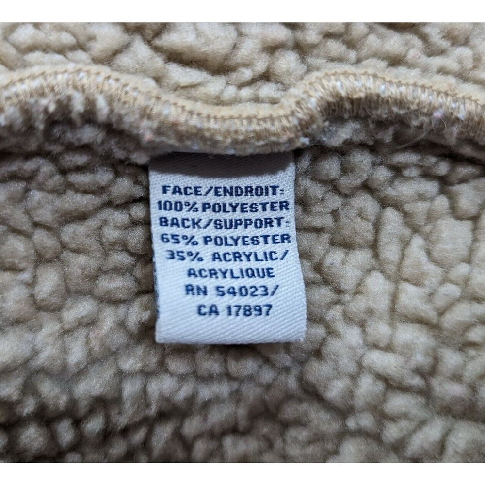 Vintage Y2K Old Navy Jacket Tan Fleece Faux Ranch Chore Women's Size XS - Picture 7 of 8